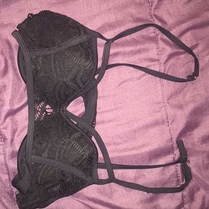 black lacy push-up swim suit top